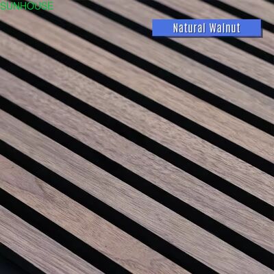 High Quality Natural Veneer Oak Polyester Panel Modern Slatted Wooden Acoustic Panel for Interior Living Room Free Samples